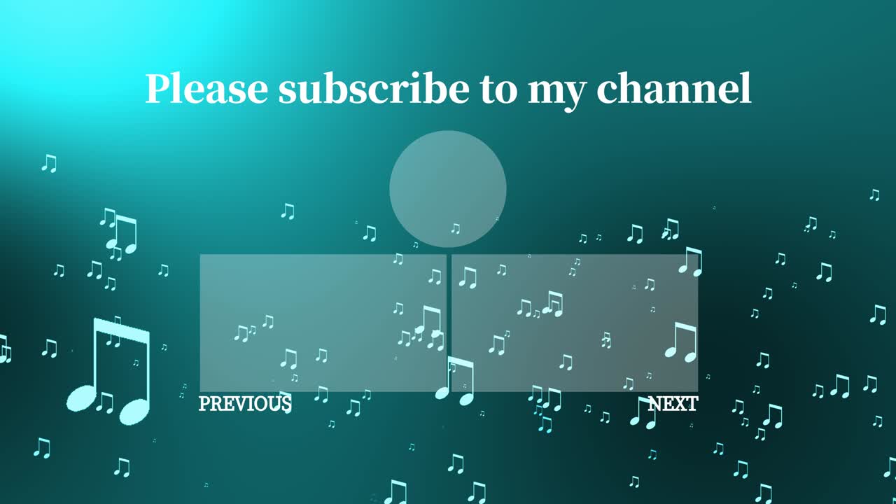 음악적 노트 입자 분류 엔드 카드 엔딩 스크린 모션 그래픽