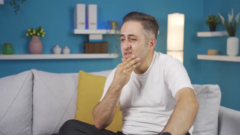 worried and nervous man.