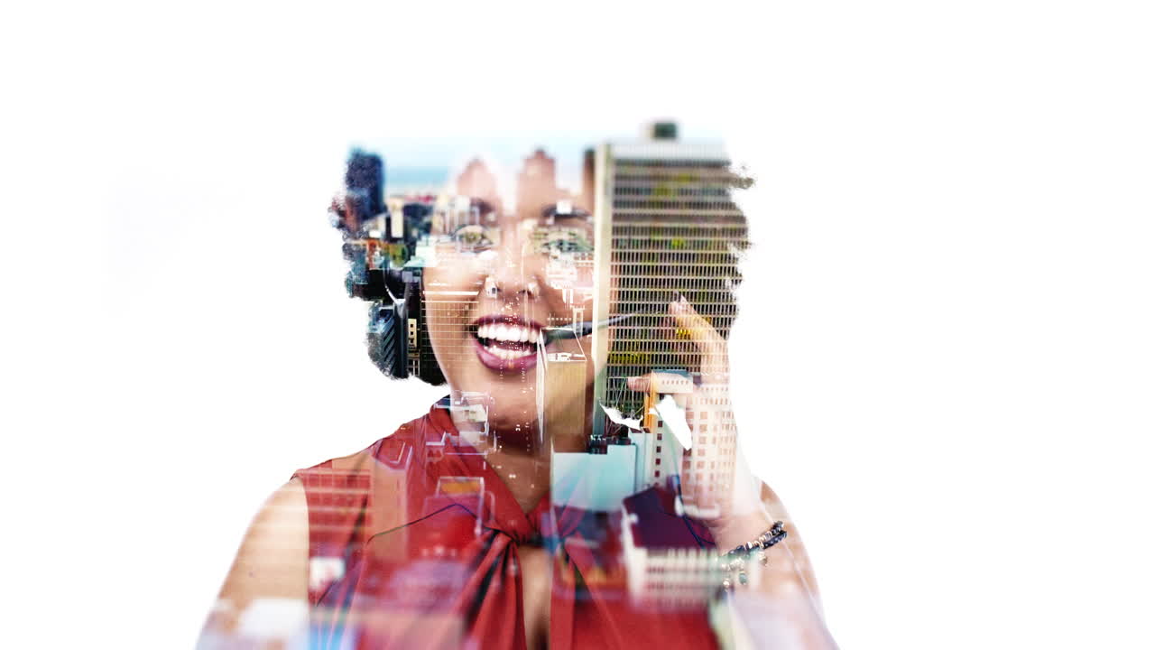 Happy Woman on a Business Call