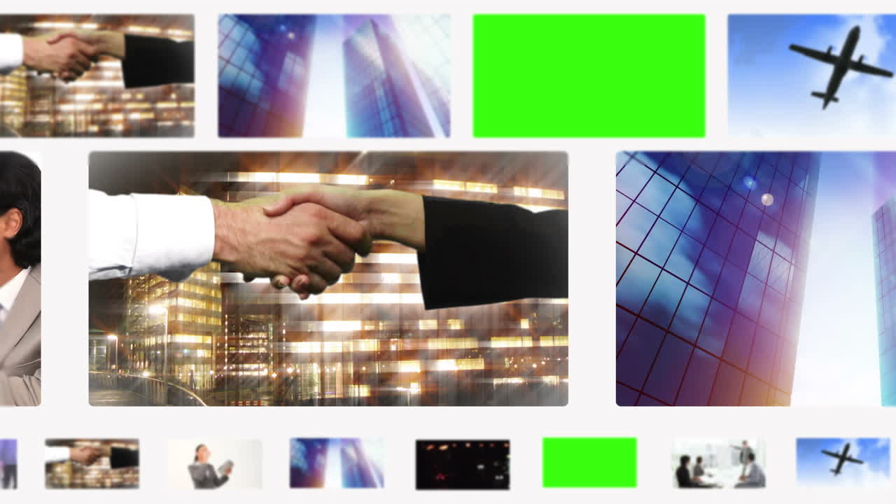 코피 공간을 가진 비즈니스 사람들 및 상황의 몬태지