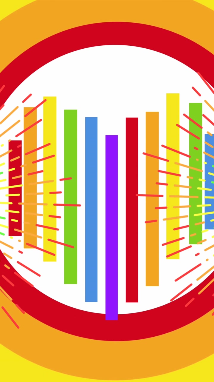 Animation of fists and rainbow circles background