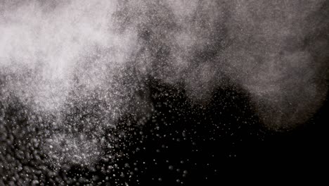 powder isolated on black background