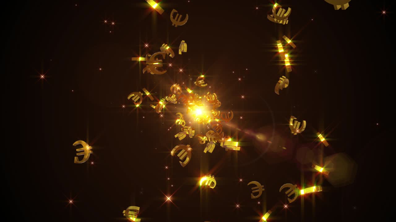 유로 동전 마크 루프 애니메이션