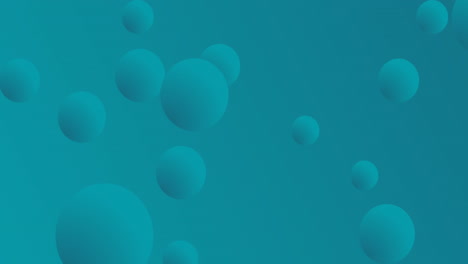 teal balls and rows of white dots