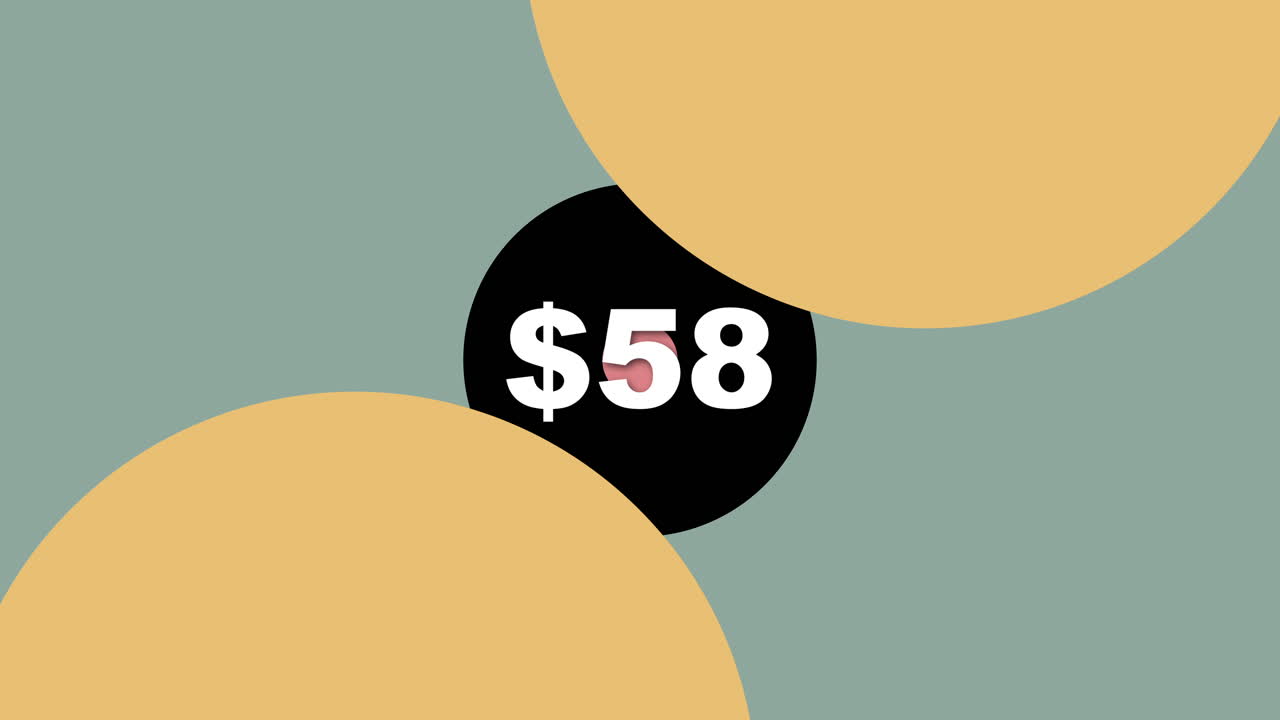 This graphic showcases innovative price representation through abstract design elements