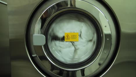 commercial washing machine in action