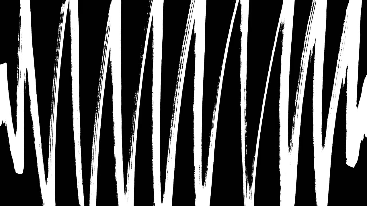 Linee bianche dinamiche disegnate a mano animate su sfondo nero