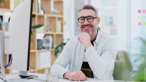 Leitender-Geschäftsmann,-Der-Am-Computer-Arbeitet