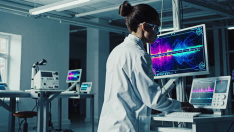 female scientist working in a modern research lab