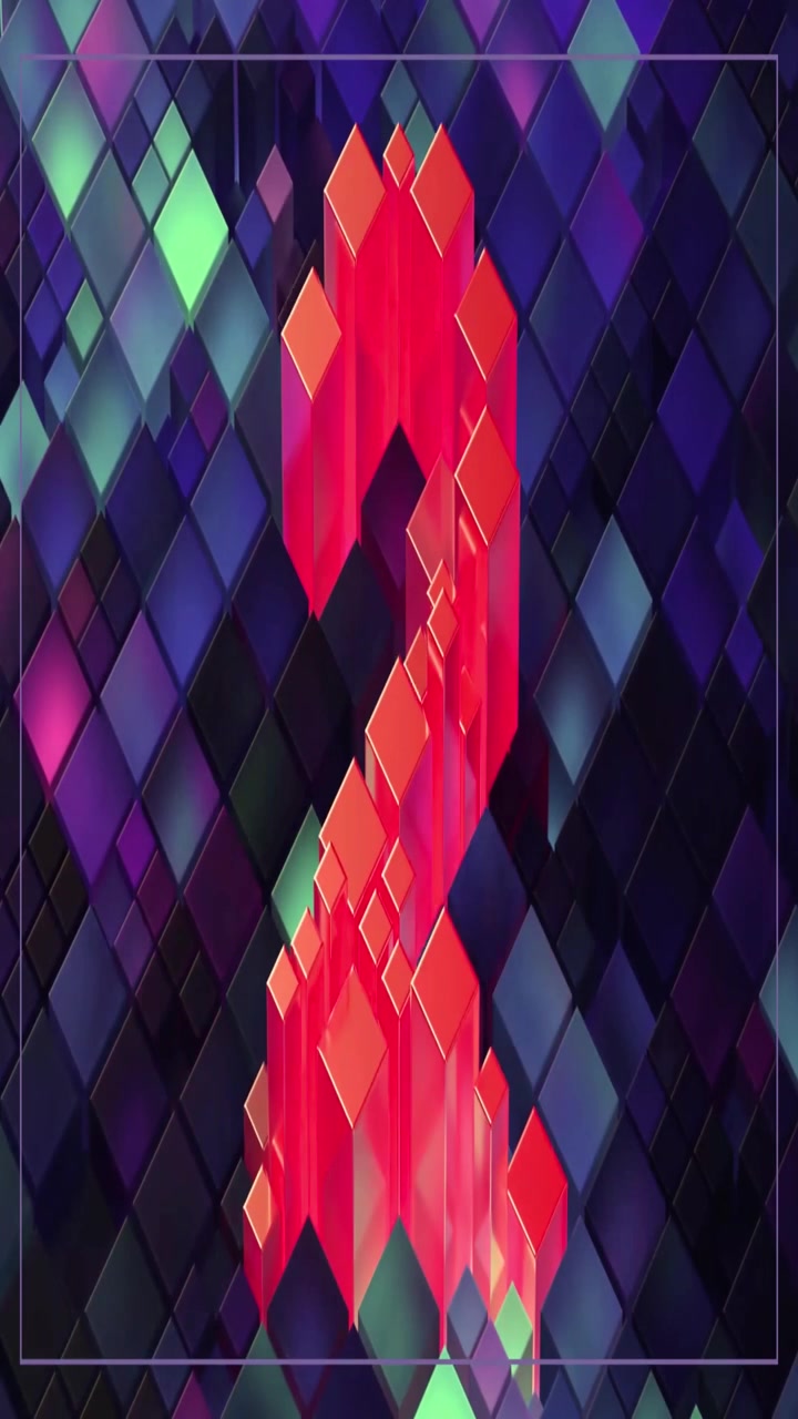 Digital Countdown Timer with Abstract Geometric Diamond Pattern