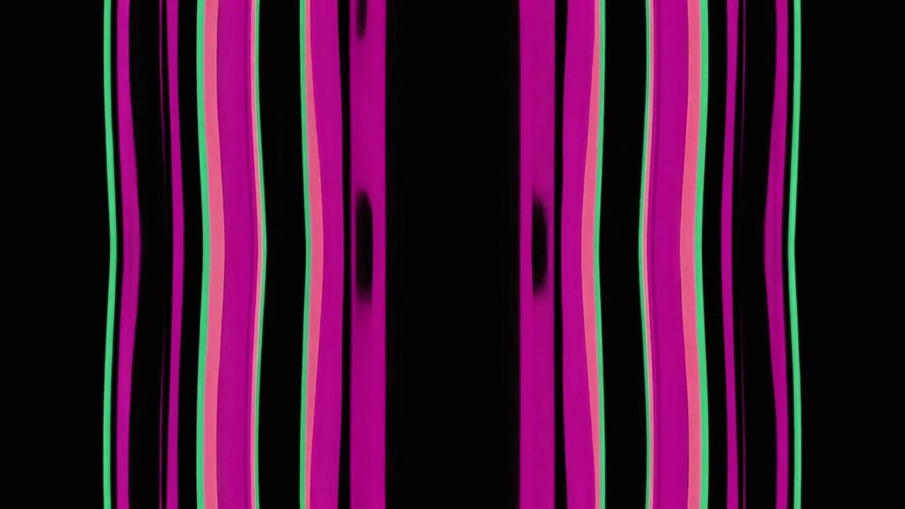 Abstrakt animation af lodrette farverige linjer, der bevæger sig på sort baggrund