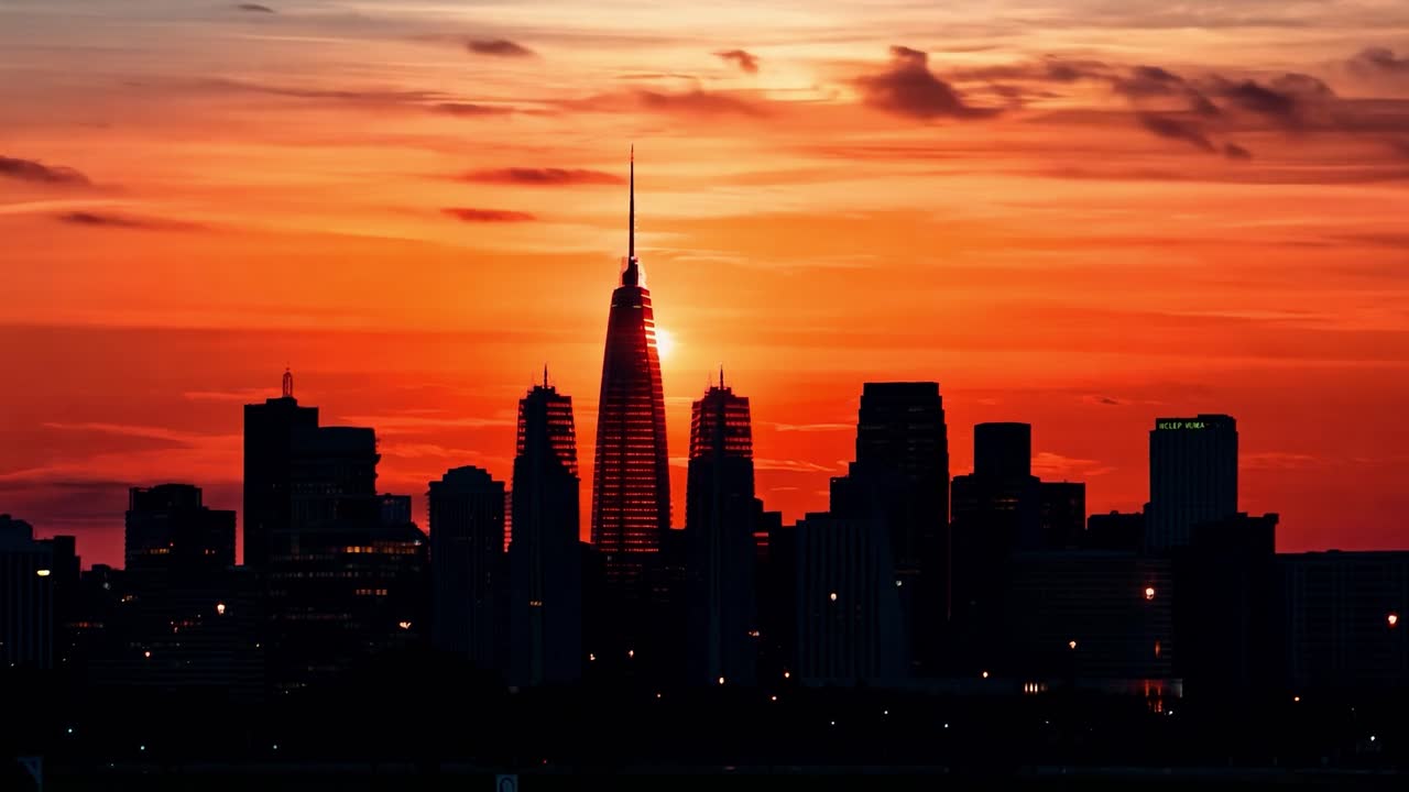 The sun rises behind the petronas towers in kuala lumpur, malaysia, bathing the city in a warm, orange glow