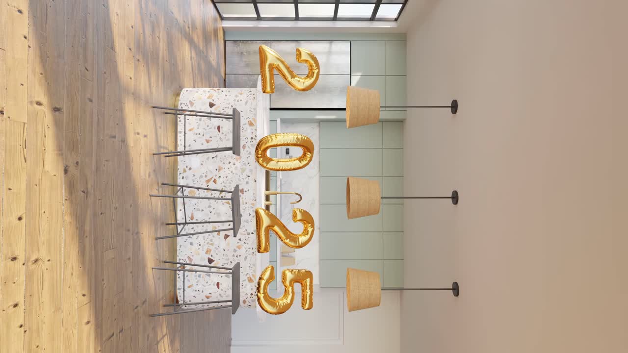 2025년을 기념하는 우아한 부 ⁇  수직