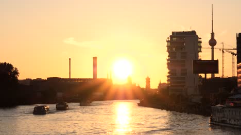 river spree berlin at sunset