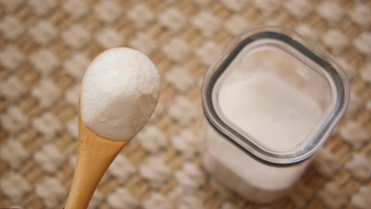 Baking Soda in Spoon and Jar
