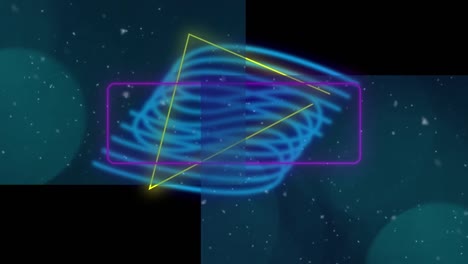 animación de formas geométricas en movimiento de neón sobre fondo negro
