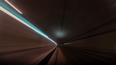 copenhagen metro timelapse: pov train tunnel ride