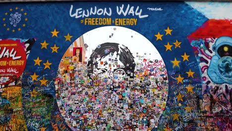 lennon wall of freedom in prague, czech republic