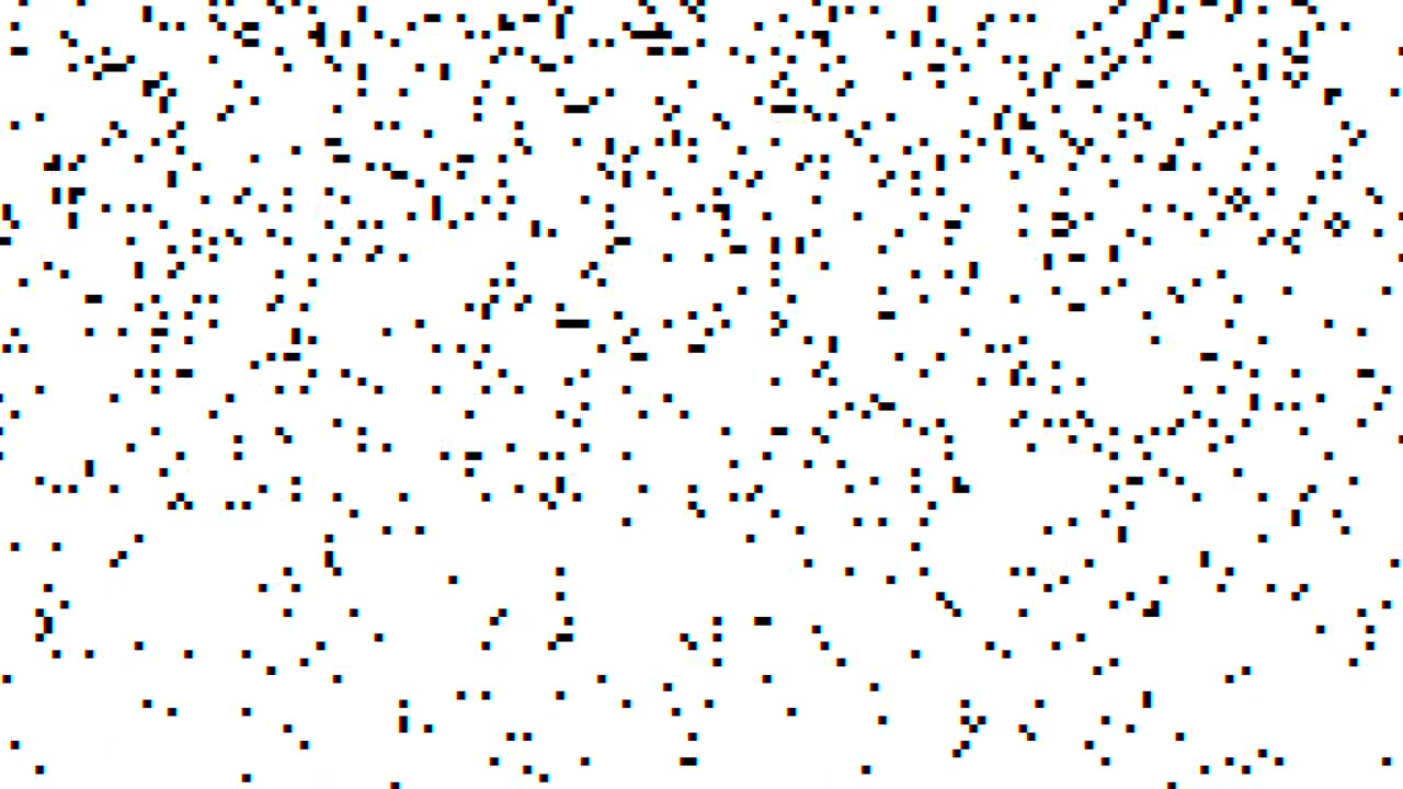 Pixelated Noise Transition from Black to White Screen