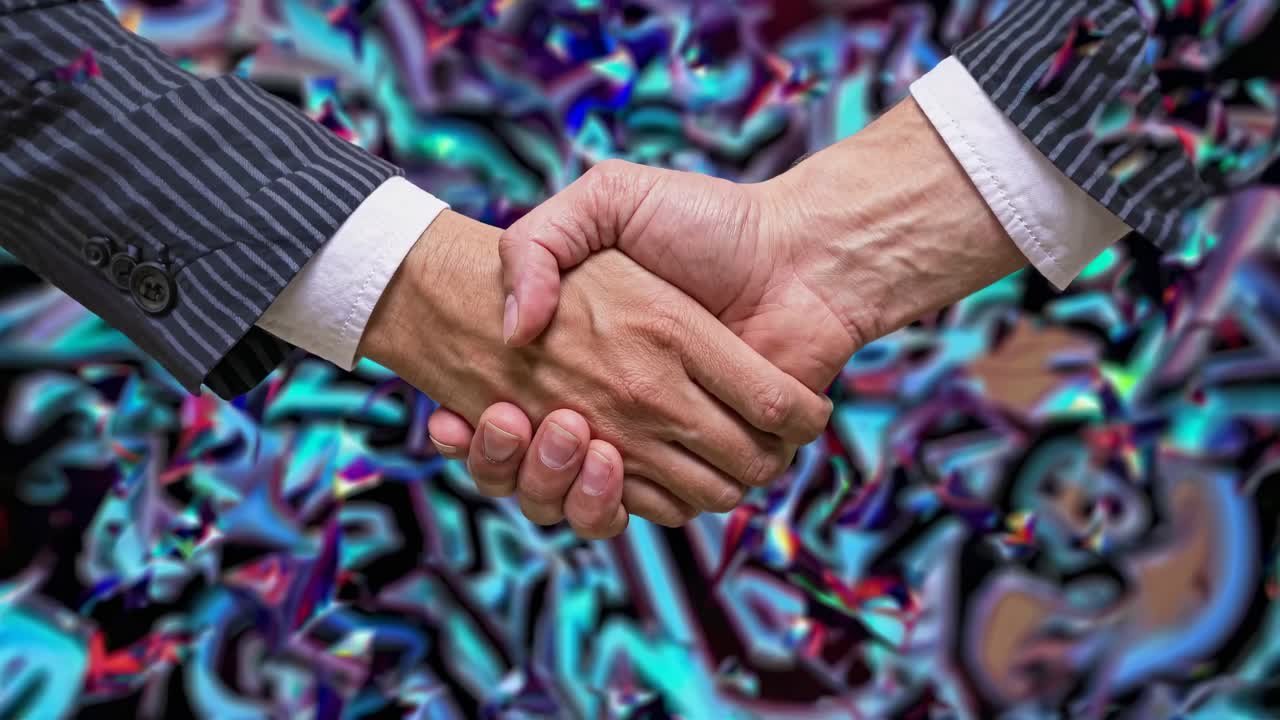 Un apretón de manos de negocios.