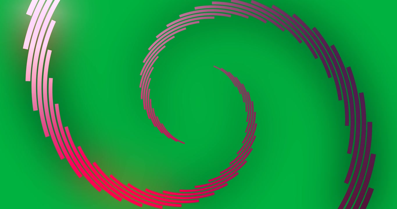 Animation of pink light trail spinning in hypnotic motion on black background
