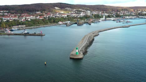 4k-Fly-away-shot-of-the-longest-breakwater-in-Europe