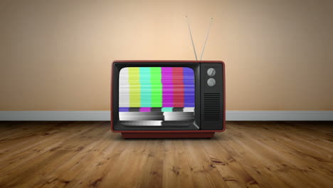 altmodischer fernseher mit statik