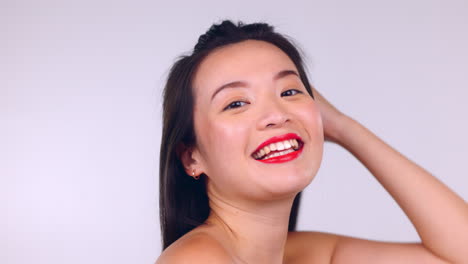 Asiatin,-Frau-Und-Gesicht-Im-Studio-Für-Make-up