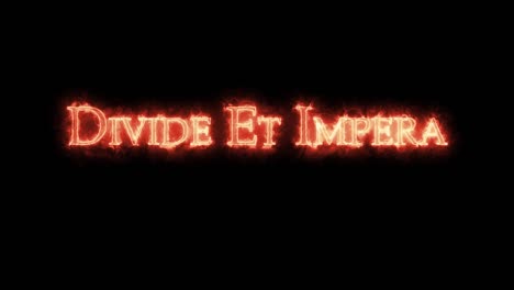 divide e impera escrito con el bucle de fuego.
