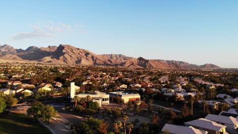 las vegas western suburbs of summerlin in aerial panorama