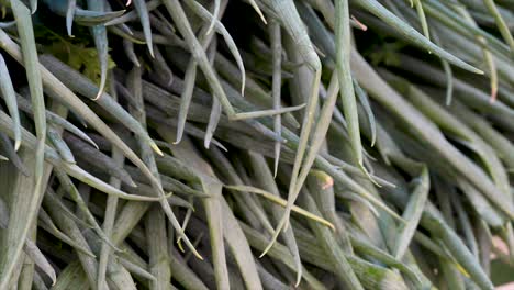 cebolletas frescas a la venta en el mercado
