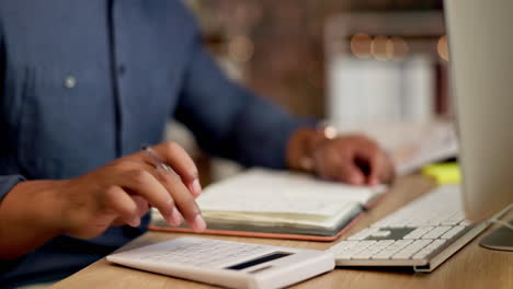 Businessman, hands and writing at night