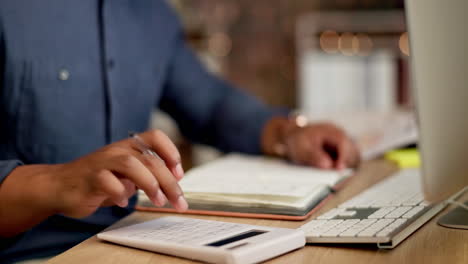 businessman, hands and writing at night