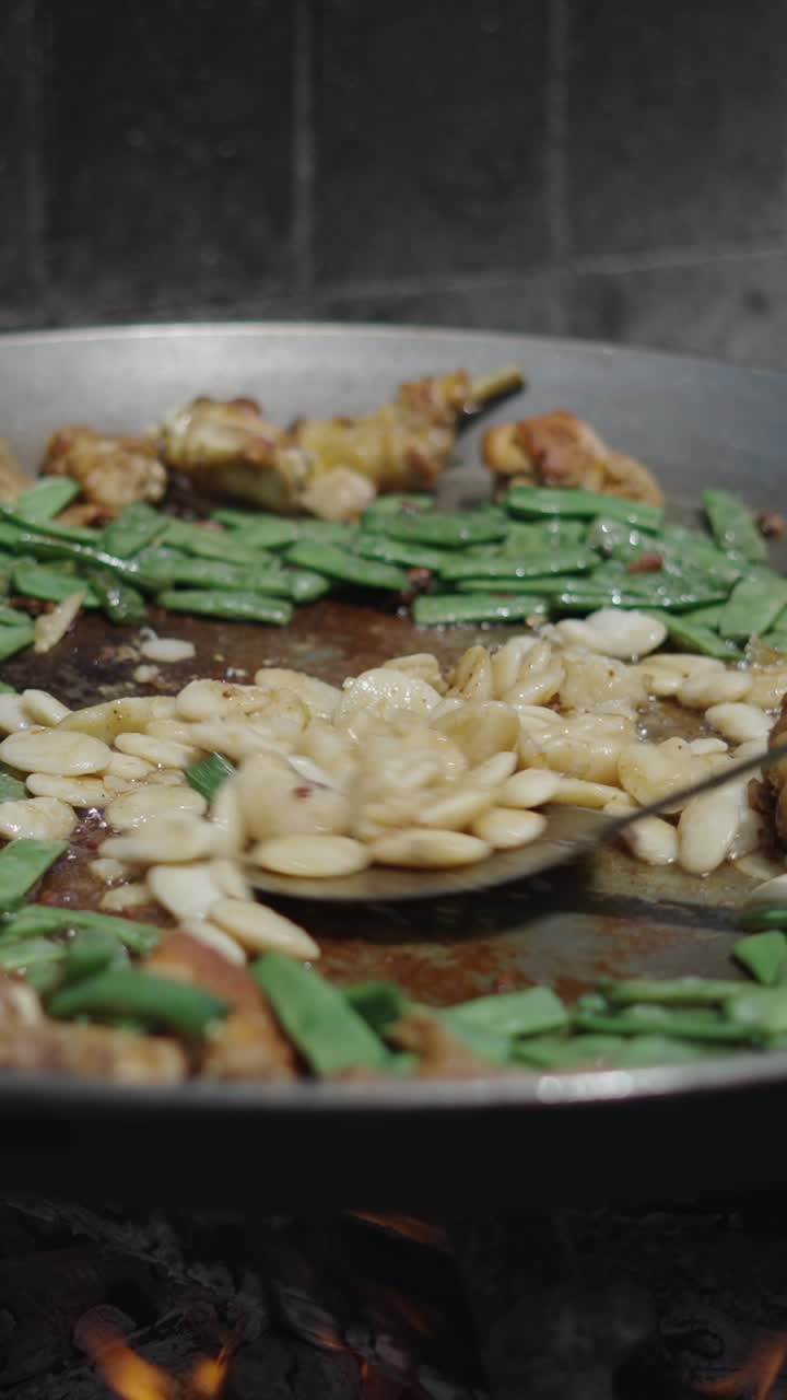 Paella Cooking Over Fire