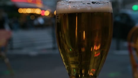 close up on a beer in paris, france