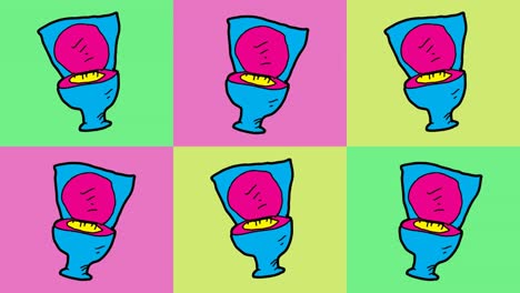 niños dibujando arte pop fondo sin costuras con tema de inodoro
