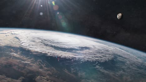 Hurrikan-In-Der-Atmosphäre-Des-Planeten-Erde,-Aus-Der-Umlaufbahn-Gesehen