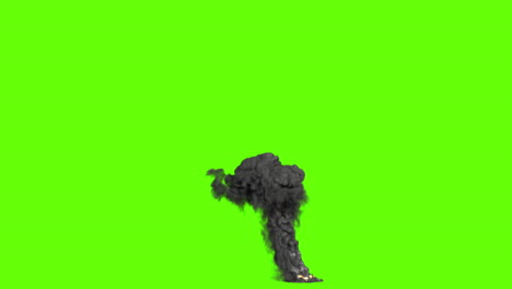 rising black smoke and fire on green screen for vfx