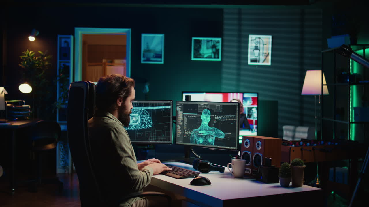 cargando una ia evolucionada en el disco, planeando usarla para un plan maligno.