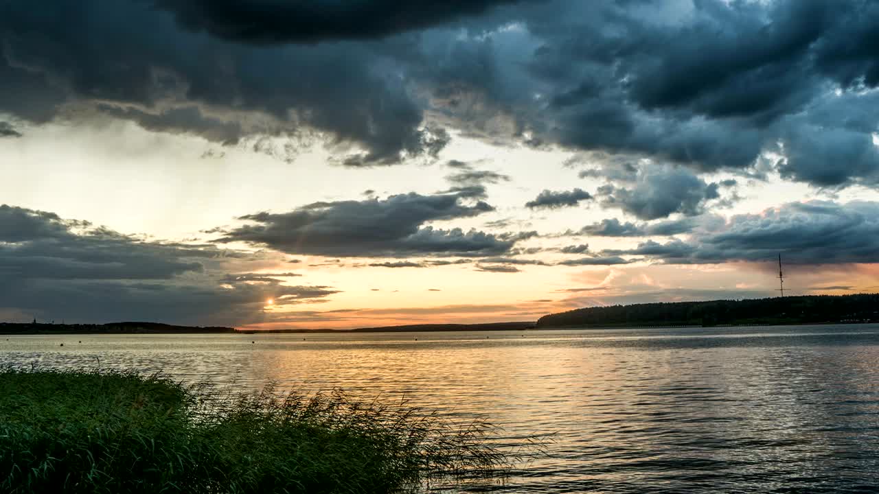 sunset time lapse beautiful evening landscape video loop