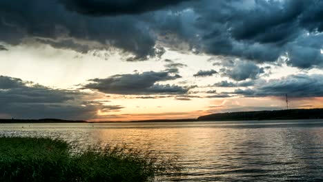 sunset time lapse beautiful evening landscape video loop