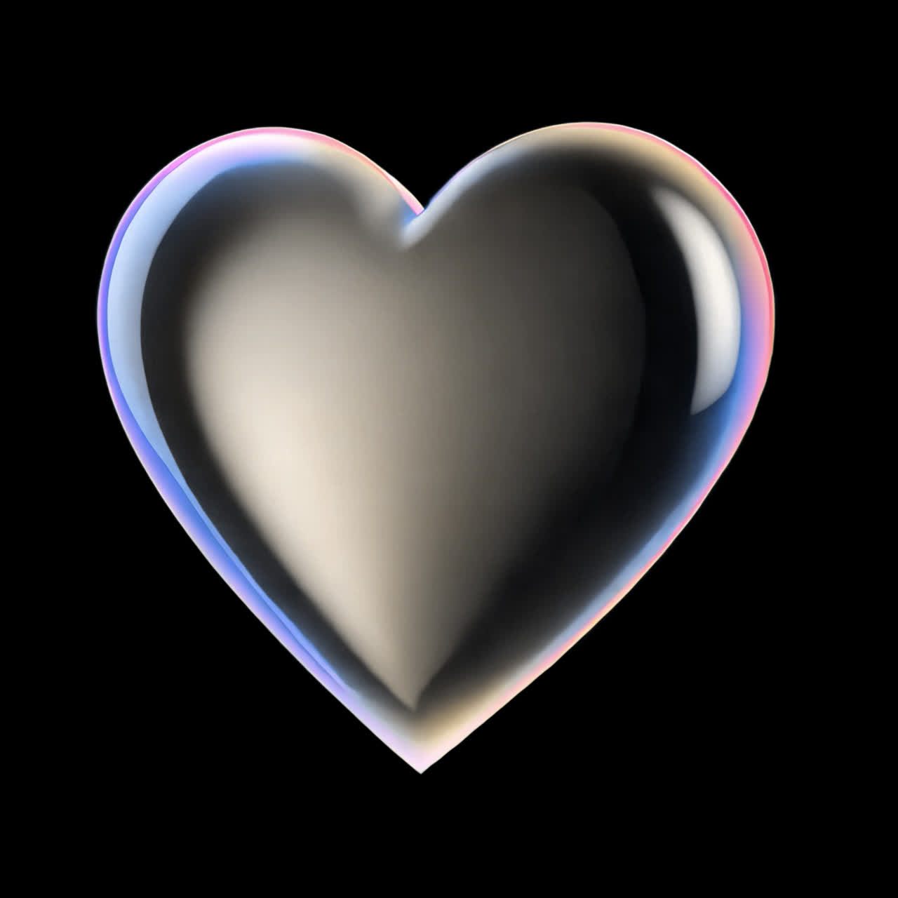 Transparent 3d heart animation isolated asset, transparent 4K video, alpha channel, ProRes 4444
