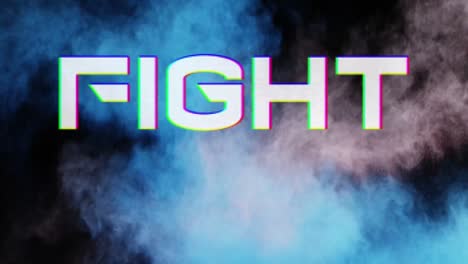 texto de lucha contra las explosiones de polvo de colores en el fondo
