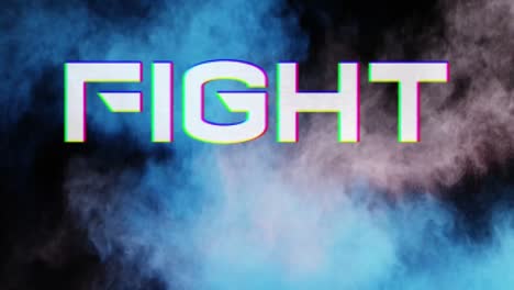 fight text against colorful powder explosions in background