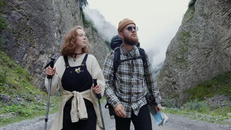 hikers in a mountain valley