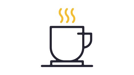 coffee break line icon animation with alpha