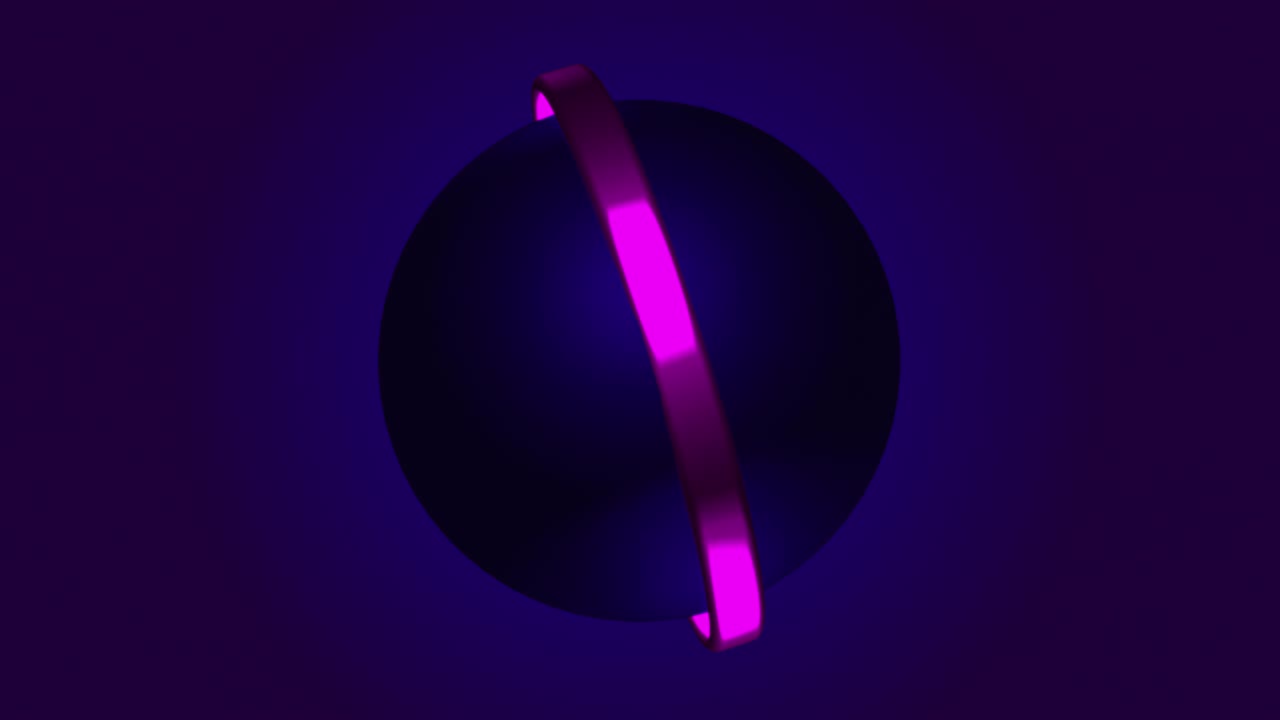 Sfera al neon luminosa su sfondo scuro