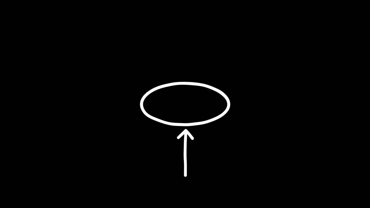 White Arrow Pointing Up with Morphing Shape Animation