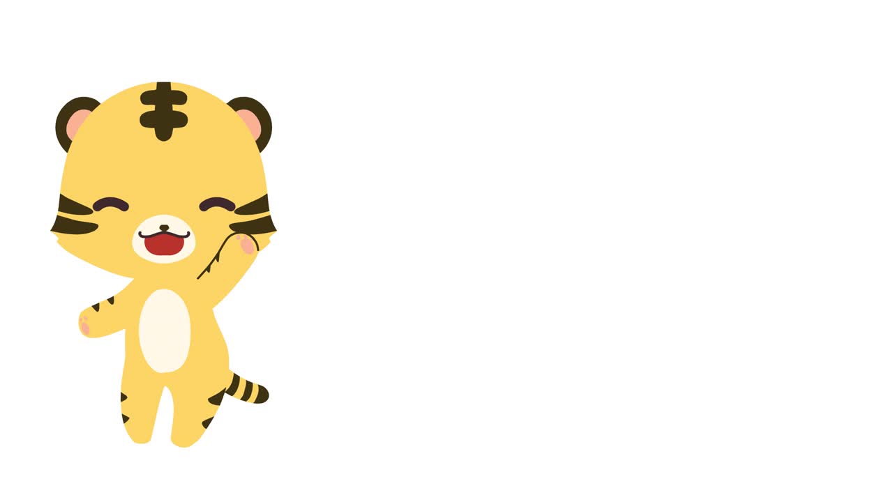 Animazione di un personaggio tigre che sincronizza il labiale
