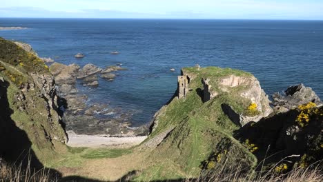 findlater castle ruin viewed from above the bay